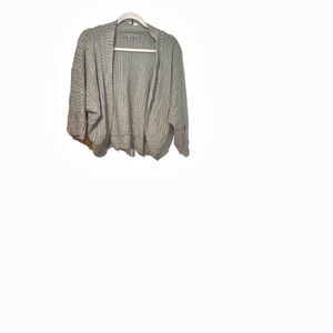 Gray Knit Poncho Sweater with Relaxed Fit